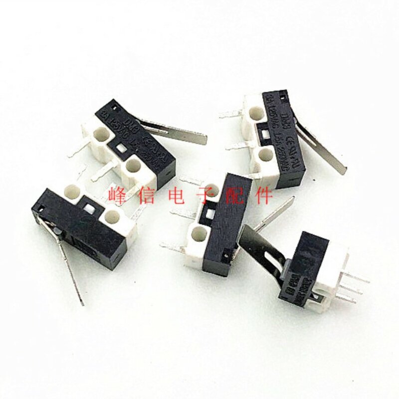 Microinterruptor pequeño con mango de Metal, 5 piezas, DM3, 3A, 125VAC, 1.5A, 250VAC, Taiwán, límite de viaje, 3 interruptores de pie