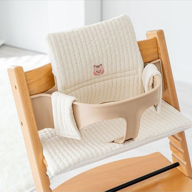 Coussin de siège doux pour chaise haute de bébé, ours de dessin animé, non ald, chaise de salle à manger, soutien dorsal, coussin de siège pour chaise haute Stokke