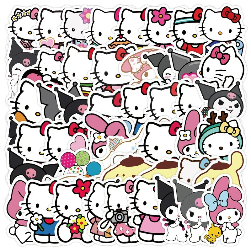 50 stücke Sanrio Familie niedlich Hallo Kitty Cartoon wasserdicht kreative Handy DIY dekorative Aufkleber