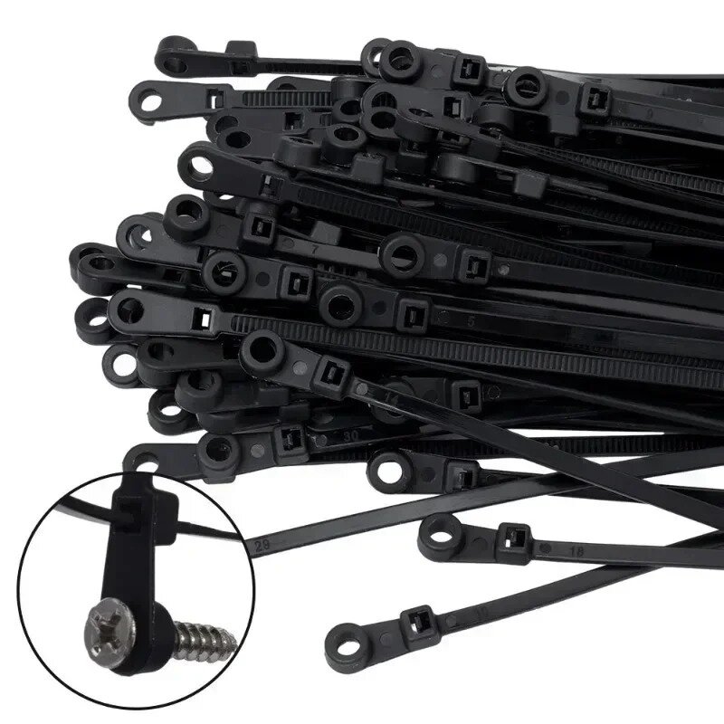 Neue Schraubloch-Nylon-Kabelbinder Mehrzweck-Hochleistungs-verstellbare selbstsicher nde Kabelbinder Organizer-Gurte DIY-Befestigungs schlaufe