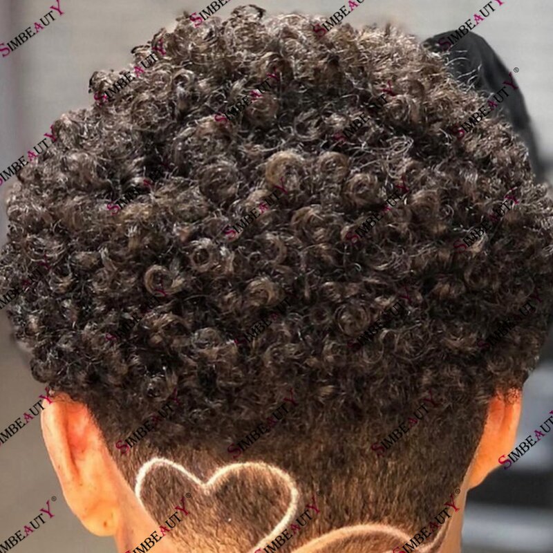 Completamente Skin Base 15mm capelli umani da uomo Afro sistema di sostituzione dei capelli ricci durevole forte Poly Skin Base parrucchino da uomo capillare