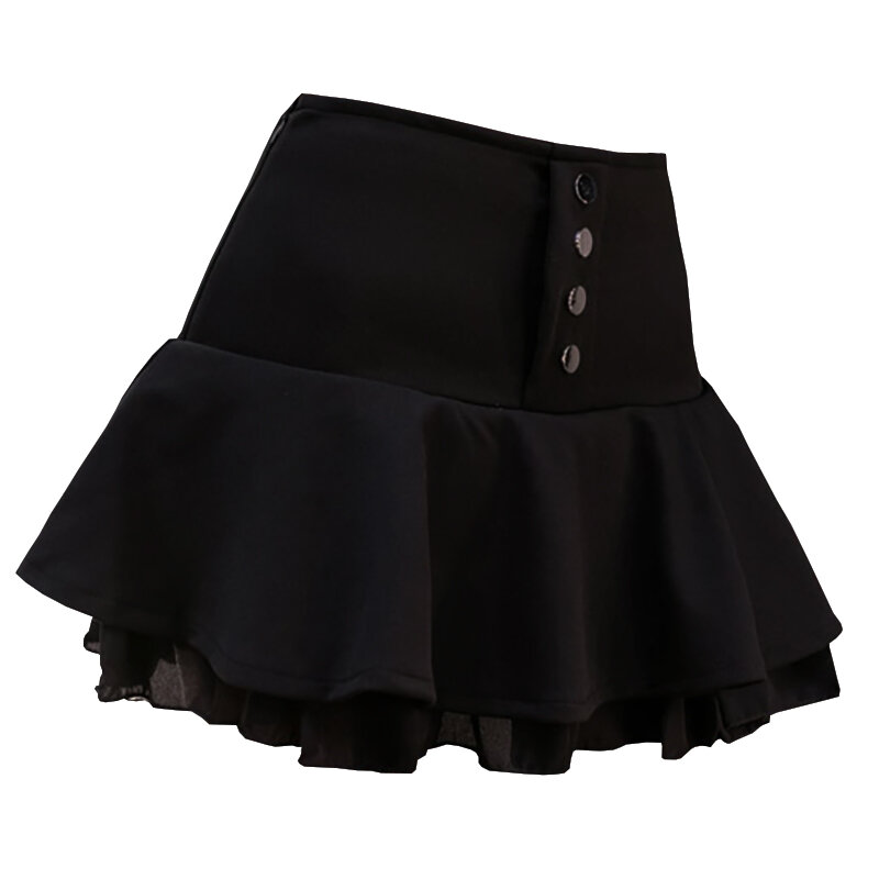 Spring/Summer Women's New Golf Sports Shorts Lining Skirt Outdoor Breathable Slim Fit Ruffle Edge Skirt Ladies Black Short Skirt