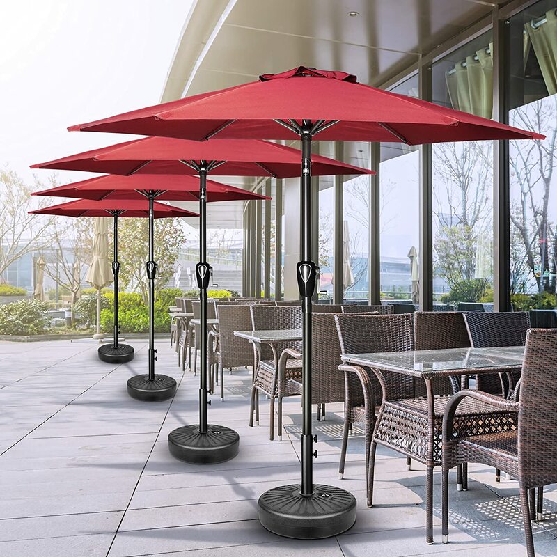 Einfache Deluxe 7,5 ft Terrasse Outdoor Tisch Markt Hof Regenschirm mit Push-Taste Tilt/Kurbel, 6 robust Rippen für Garten, Deck