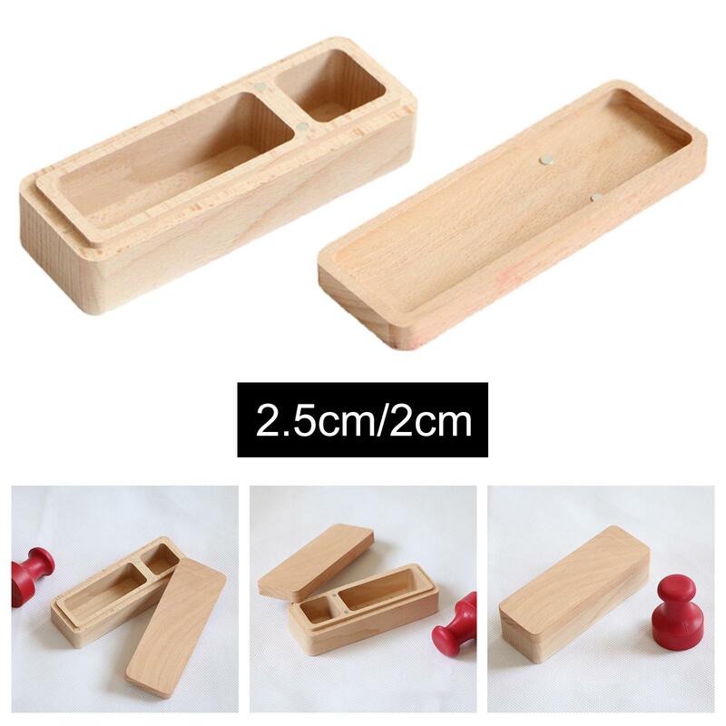 Beech Wood Seals Box Inkpad Box Case Holder for Stamping Supply Artist Accounting
