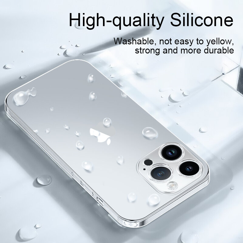 Capa macia de silicone ultra fina para iPhone 14 13 12 Mini 11 Pro XS Max X XR SE 2022 2020 7 8 6S 6 Plus 5 5S Limpar capa traseira fina