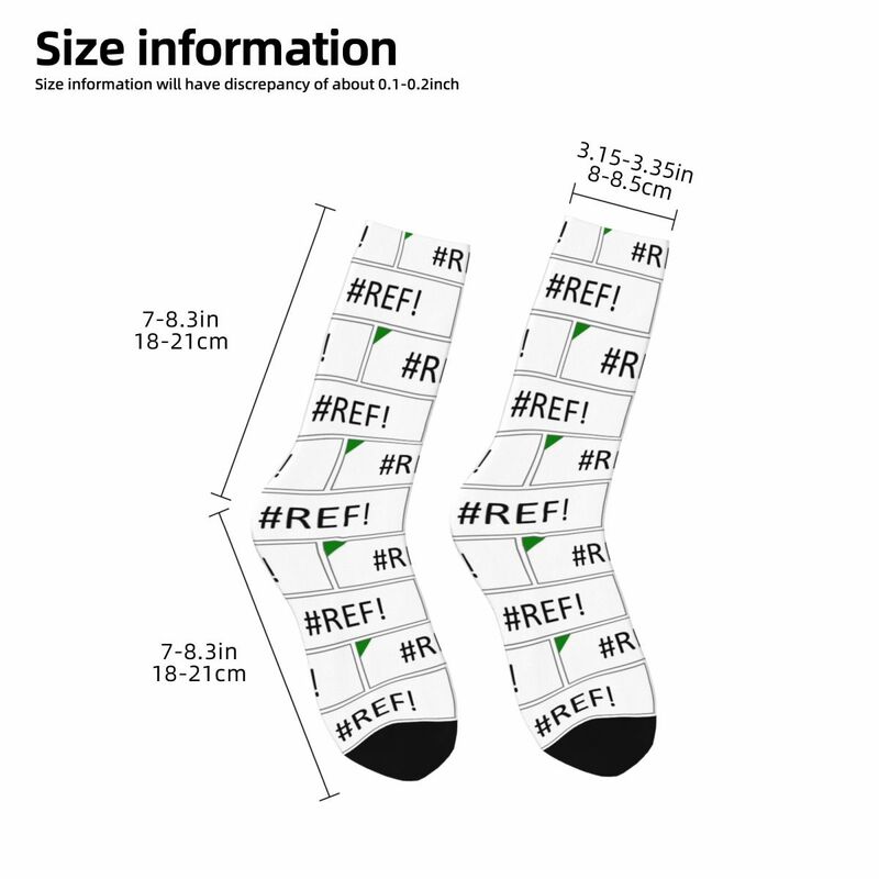 Excel # ref! # Meias Erro Super Macio para Homens e Mulheres, Meias Longas, Acessórios, Harajuku, Toda a Estação, Presentes