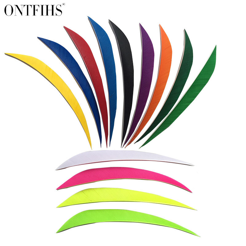 ONTFIHS-plumas de flecha para tiro con arco, accesorios de flecha Natural, 50 unids/lote, 5 pulgadas, Liu Ye