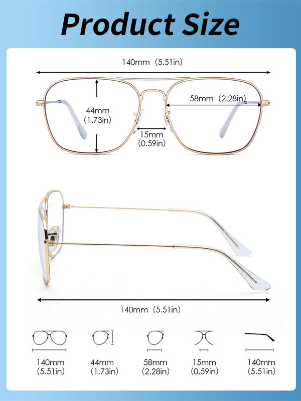 JM 레트로 포토크로믹 블루 라이트 컴퓨터 안경, 사각 빈티지 남녀공용, 투명 가짜 안경 프레임