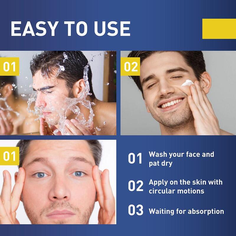 Crema para el cuidado facial para hombres, crema reparadora antienvejecimiento Para desvanecer las líneas finas, hidratante y antiarrugas, 20g