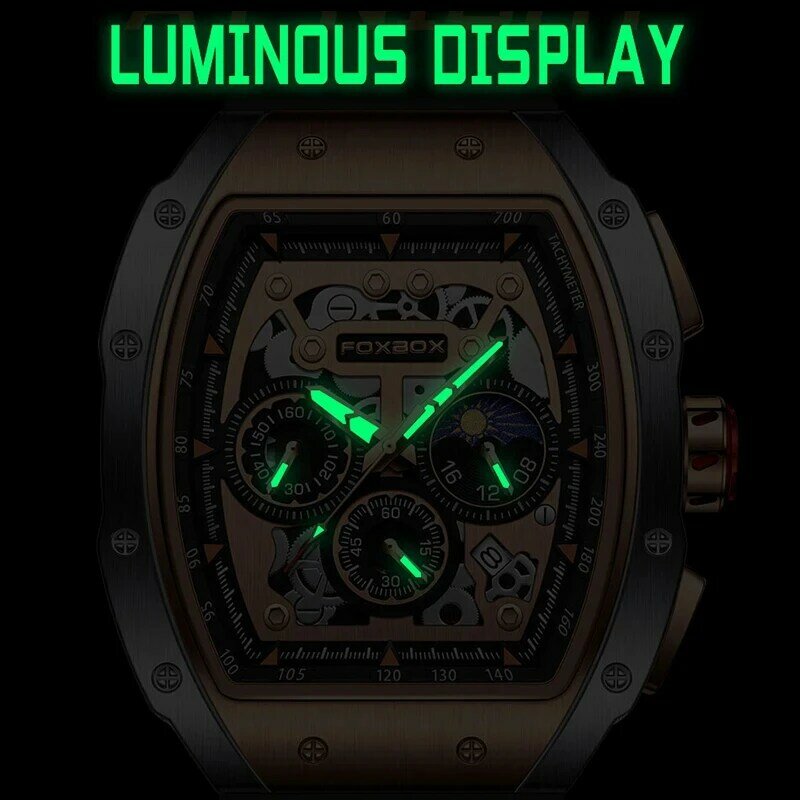 LIGE-Relógio de pulso quartzo impermeável de luxo masculino, relógios masculinos, relógio de silicone, relógios esportivos, Foxbox Brand, Data