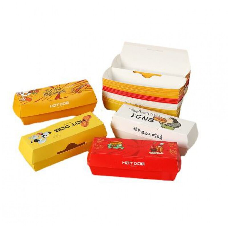 Prodotto personalizzato personalizzato personalizzato personalizzato usa e getta salsiccia hot dog borse involucri titolare scatola contenitore di imballaggio