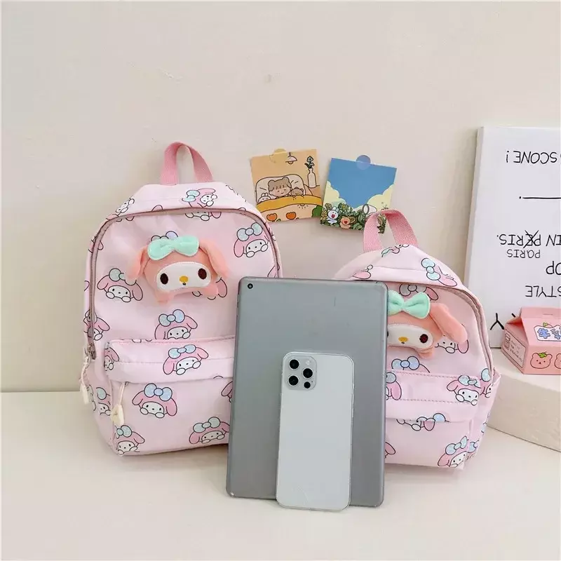 Sanrioed Kuromis Cinnamorolls Cartoon Print Oxford Fabric Mini Backpack Cute Accessories Children School Bag Gifts Kawaii