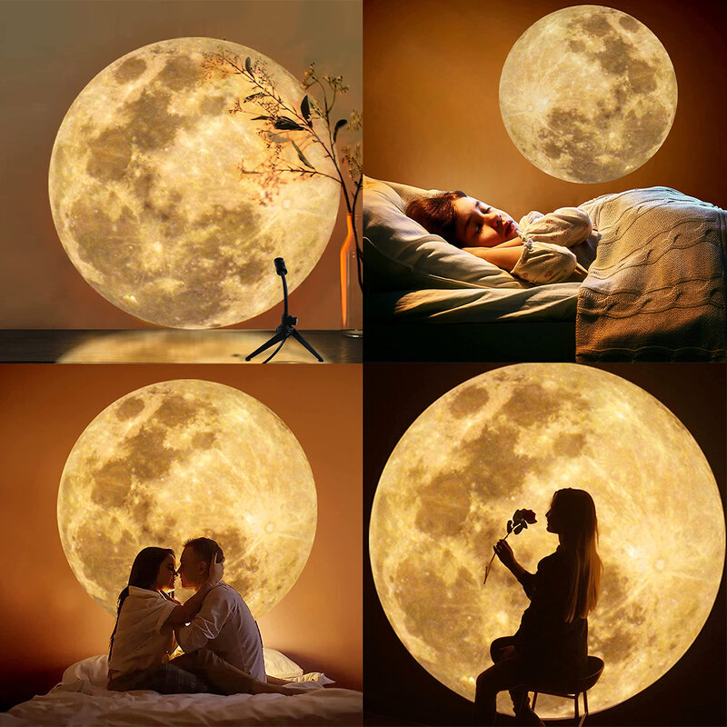 LED Earth Moon Projection Lamp Star Projector Planet Projector sfondo Atmosphere Led Night Light for Kids Bedroom Wall Decor