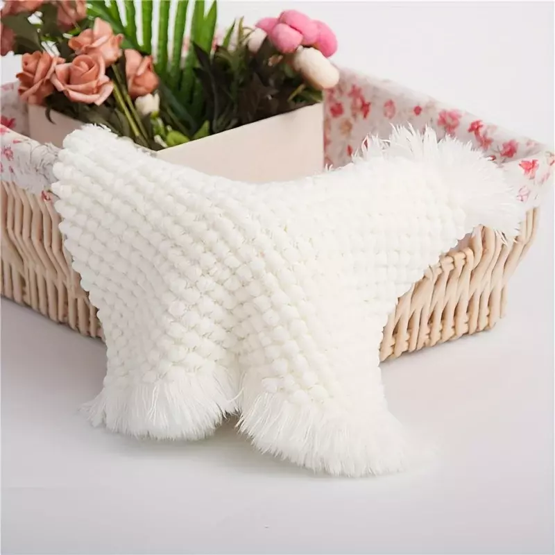 Crochet macio aconchegante fotografia adereços, recém-nascido posando cobertor, fundo versátil, enchimento de cesta, foto acessórios