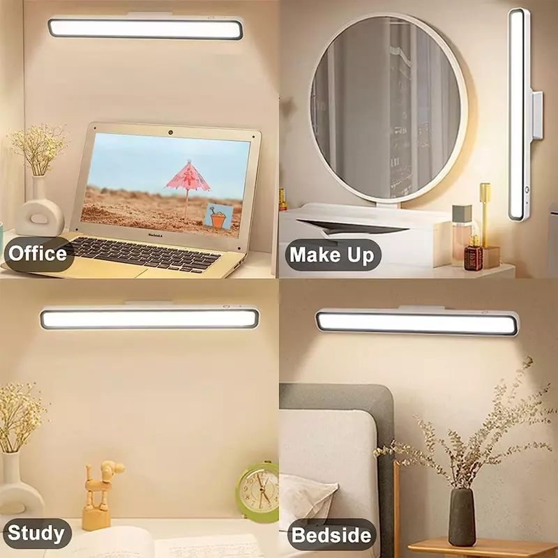 Настольная лампа для шкафа, портативная аккумуляторная Настольная лампа с магнитным затемнением, USB, светодиодная лампа для макияжа, чтения, кабинета, кухни