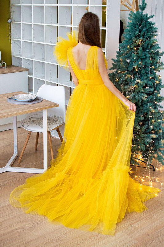 Jessica Princess Prom Dresses Fairy 3D Flowers abito da sera Tulle occasioni formali A forma di A elegante abito da festa di nozze da donna