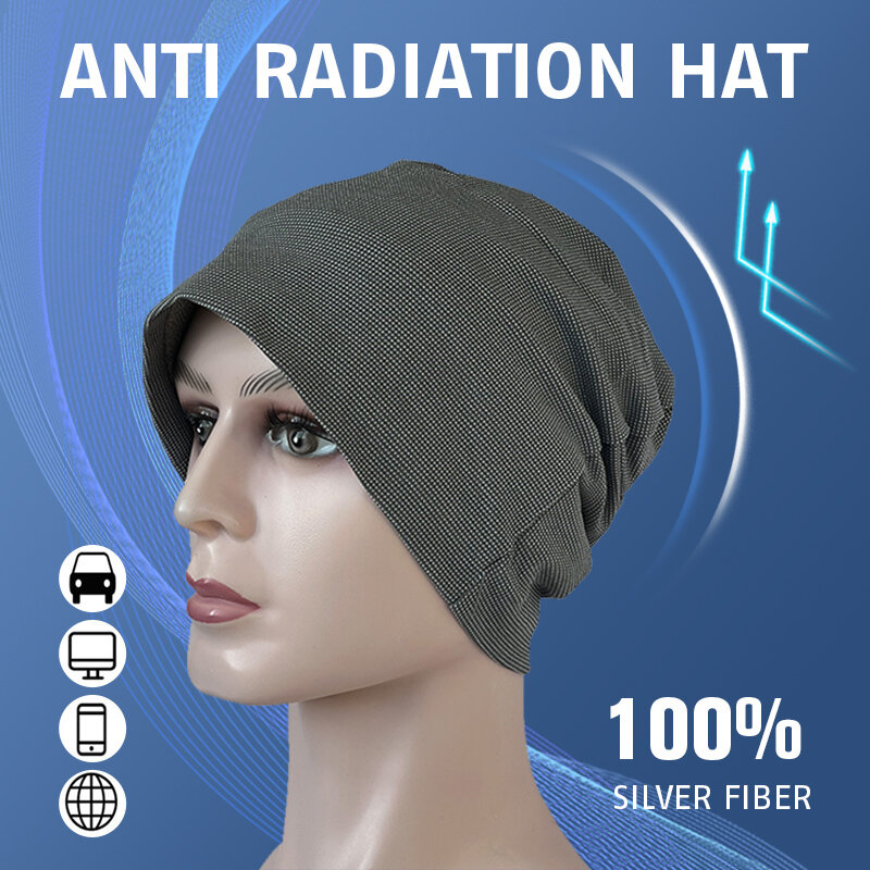 Komputerowa czapka przeciw promieniowaniu srebrna przędzarka anty elektromagnetyczna osłona promieniowania dalekiej podczerwieni magnetyczna nasadka jonów ujemnych