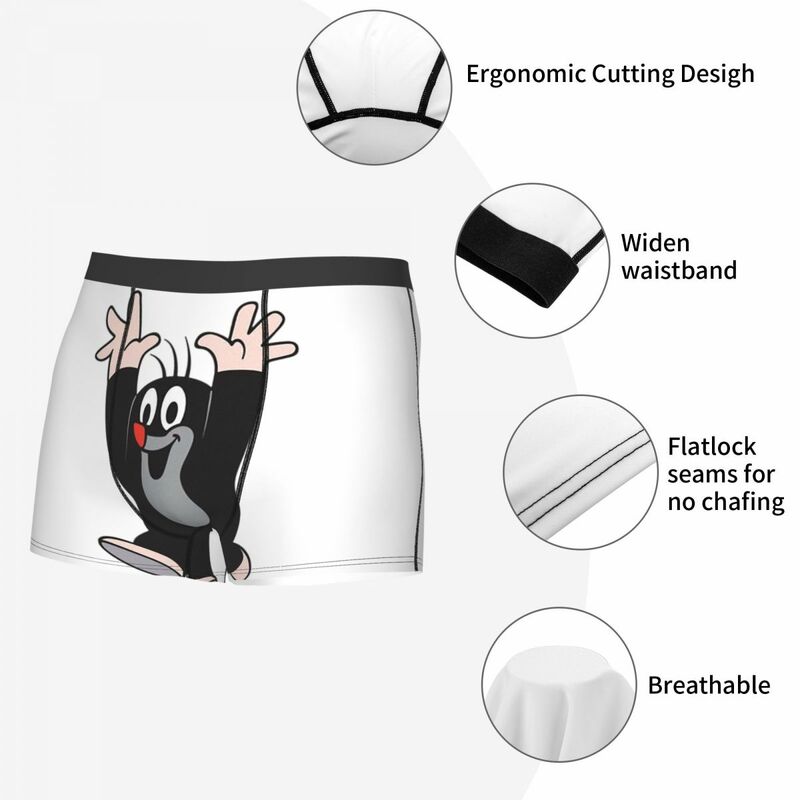 Krtek Little Maulwurf Men's Boxer Briefs, Highly Breathable Underpants,High Quality 3D Print Shorts Birthday Gifts