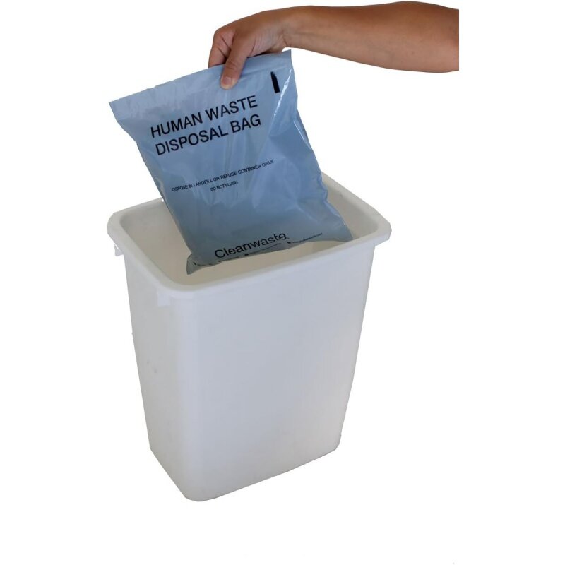 Cleanwaste-Saco WAG Original-Kit de WC Portátil Go Anywhere, Sacos de Controle de Odor Pesados, com Astrom Gelling Poo Pow, Pacote 50