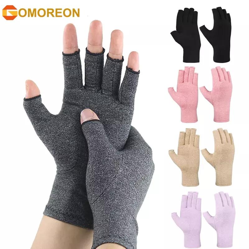 Gomoreon 1 Paar Artritis Handschoenen Vrouwen Mannen, Carpale Tunnel, Reumatiod, Tendinitis, Vingerloze Handduim Compressiehandschoenen