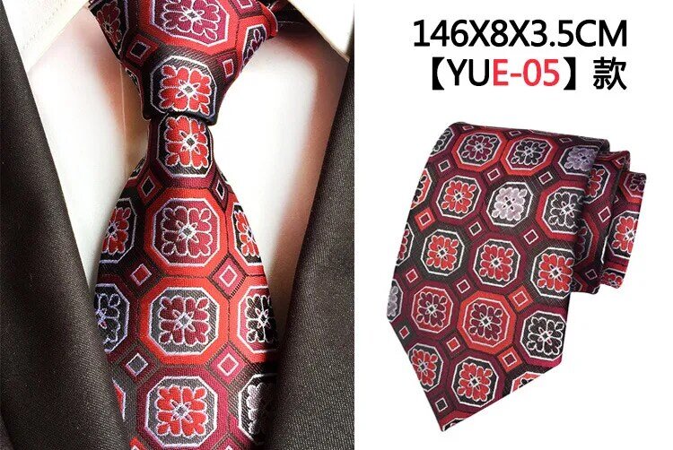 8CM Tie Men Classic Print Plaid molti colori più nuovo design cravatta in seta accessori per camicie regalo per ufficio da uomo