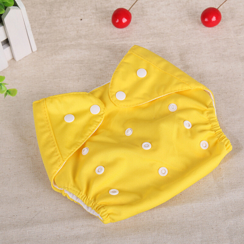 1PC Ecology Cloth Diapers Baby Diaper Reusable Waterproof Panties Solid Color Cloth Nappies for 0-1 Year Baby