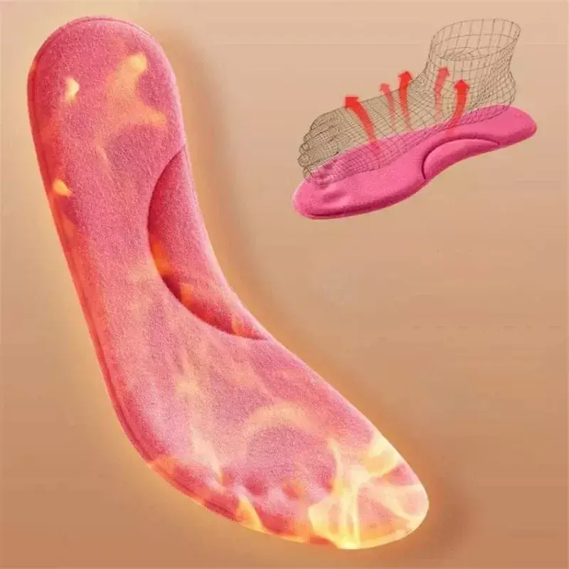 2pairs Self Heating Insoles Thermostatic Thermal Insole Massage Memory Foam Arch Support Shoe Pad Heated Pads Sports Shoes Warm