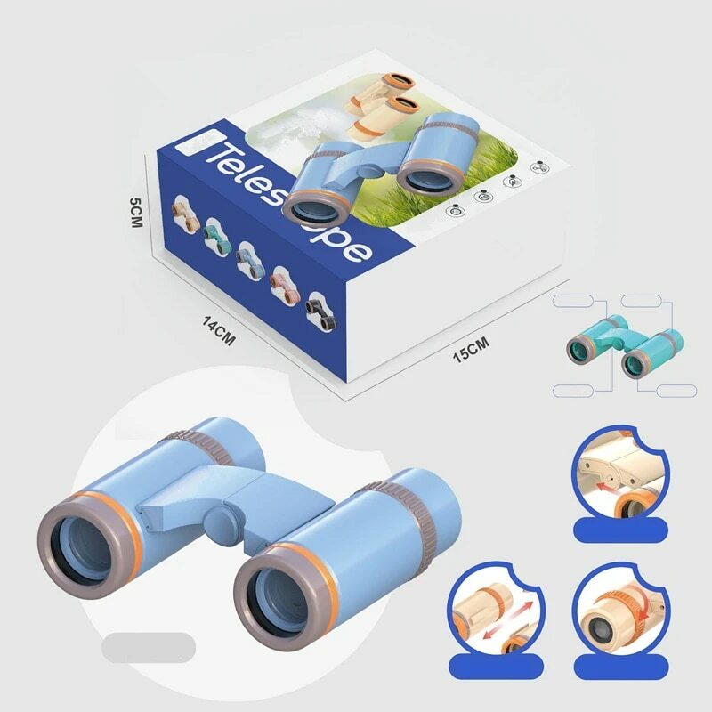 Binoculares Hd desmontables empalmados Mono-prismáticos Convert 10x Focus para niños, exploración al aire libre, educación científica, juguetes de Física
