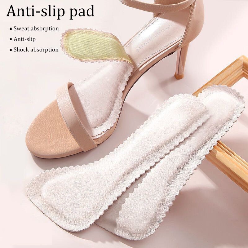 Sandálias antiderrapantes auto-adesivas palmilhas para mulheres, almofadas de sapatos respiráveis, sapato de salto alto, sola de almofada macia, inserções ortóticas