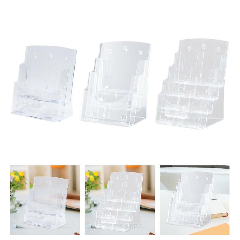 Acrylic Display Stand,Flyer Brochure Holder,Leaflet Business Card Holder,Countertop Organizer for Hotel,Office,Name Card,Menu