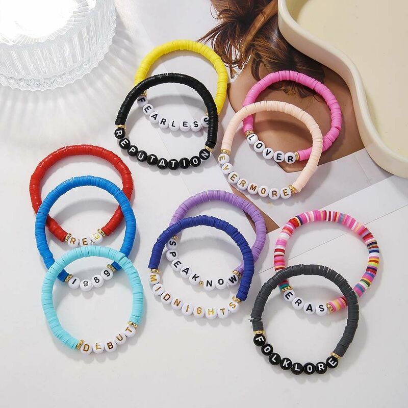 Fans Gifts   Clay Bracelet Jewelry Accessories TS Inspired Bracelets Set   Clay Beads
