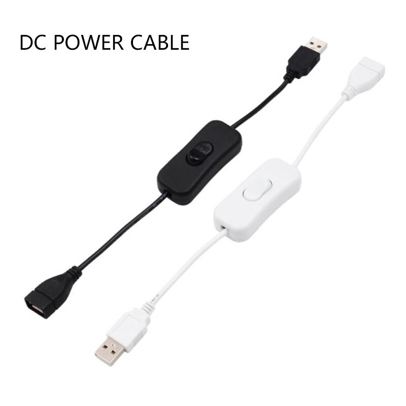 Cable USB de 28cm con interruptor, Cable de encendido/apagado, palanca de extensión para lámpara USB, Cable de alimentación de ventilador USB, adaptador duradero