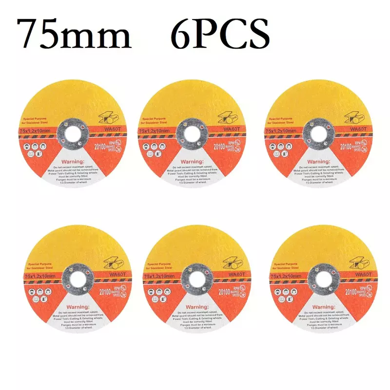 6pcs 75mm Cutting Disc Circular Resin Saw Blade Grinding Wheel Cutting Disc For Angle Grinder Steel Stone Cutting