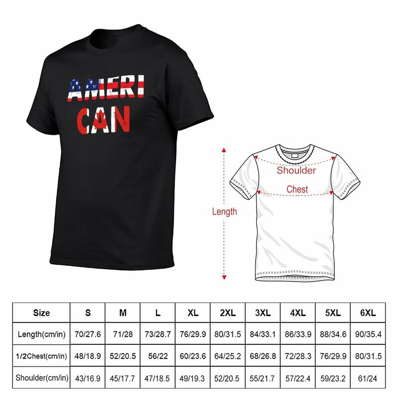 New Ameri-Can American Canadian Flag t-shirt graphic t-shirt vintage t-shirt corta t-shirt ad asciugatura rapida t-shirt da uomo