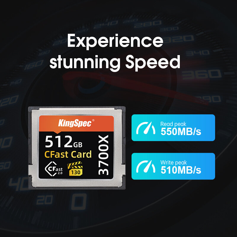 KingSpec-Cfast2.0 Cartão de memória, 256GB, 512GB, 1TB, CFast SSD, SATA II, 6 Gb/s para vídeo Full HD 4K, IPC industrial