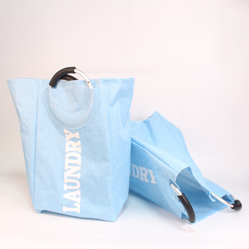 Bolsas de yute para lavar ropa, bolsas de almacenamiento de tela sucia, cesta de lavandería impermeable, con logotipo impreso