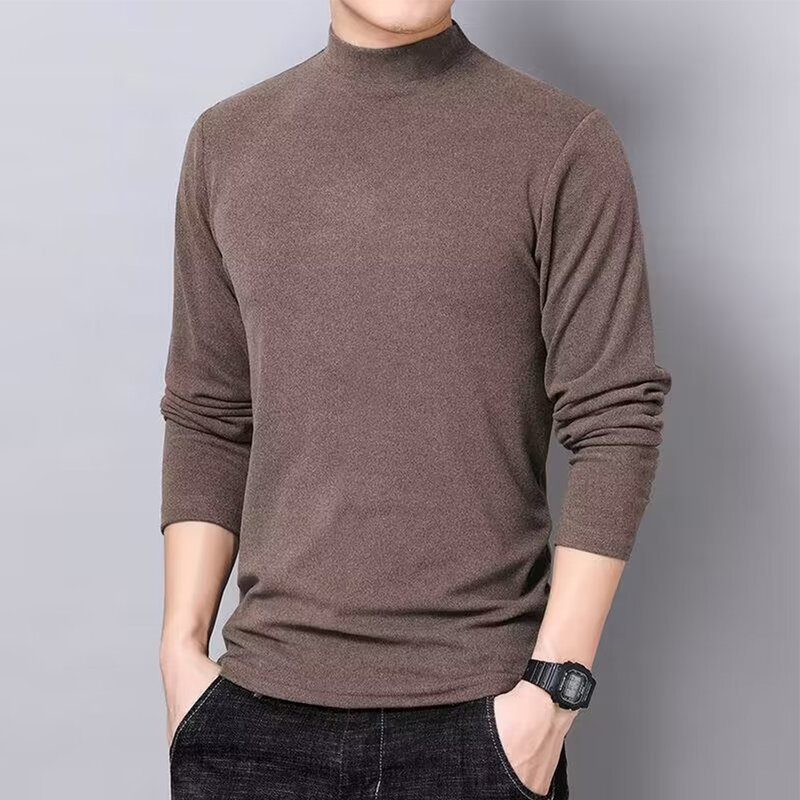 Clothing Top 1 Pc T-Shirt Autumn Undershirt Breathable Warm Casual Winter Elasticity Fall Mens Polyester Pullover