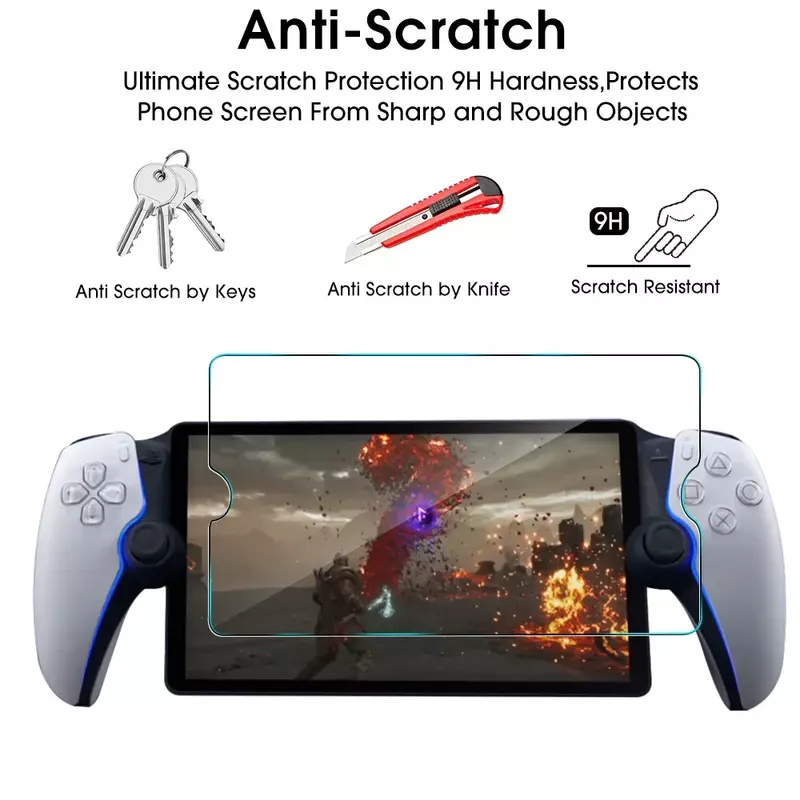 소니 플레이스테이션 포탈용 강화 유리 스크린 보호대, 플레이스테이션 PS5 포탈용 투명 스크래치 방지 보호 필름