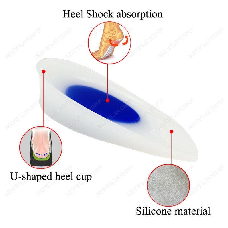 ทางการแพทย์ซิลิโคน Insoles สำหรับ Heel Protector Inserts Heel Spur Pads สำหรับบรรเทา Plantar Fasciitis Heel Pain ช่วยลดความดัน