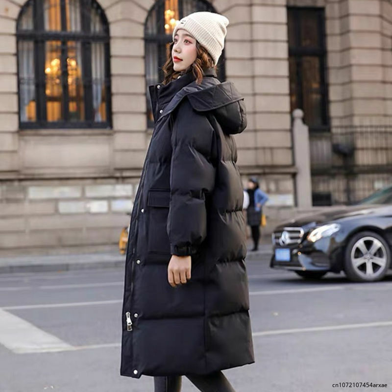 Пуховик с подкладкой женская зимняя одежда новый стиль корейское свободное хлопковое Стеганое пальто средней длины стеганая куртка пальто с подкладкой