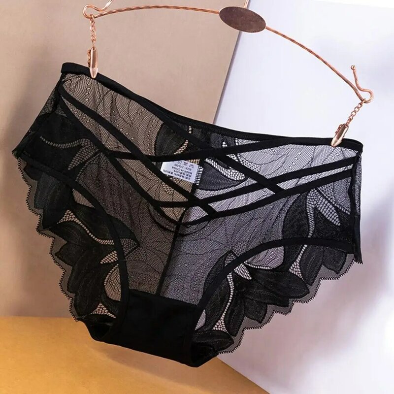 Comfortable Women Panties with Lace Detail Sexy Low Waist Mesh Lace Panties for Women Comfortable Easy to Underwear for Women