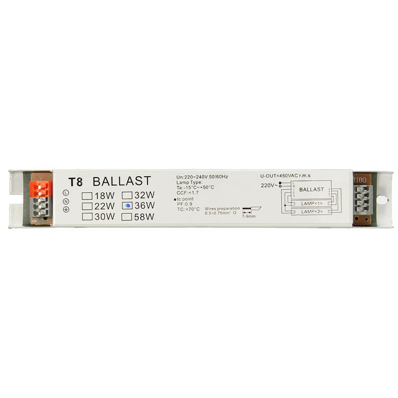 220-240V AC 2x18W 2x30W 2x36W 2x58W large tension T8/T5 Ballast électronique lampe fluorescente Ballasts