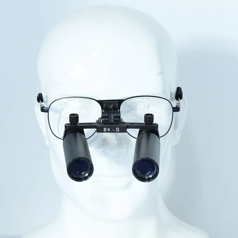 Commercio all'ingrosso 8x occhialini dentali telaio in metallo lente d'ingrandimento medica forniture dentali parti dell'unità dentale lente d'ingrandimento binoculare sugical Operate