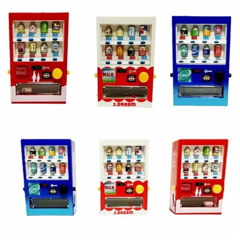 Doll House Simulation Drinks Vending Machine, Mini Estimular a Imaginação, Desenvolvimento Intelectual, Personalidade, 1:12