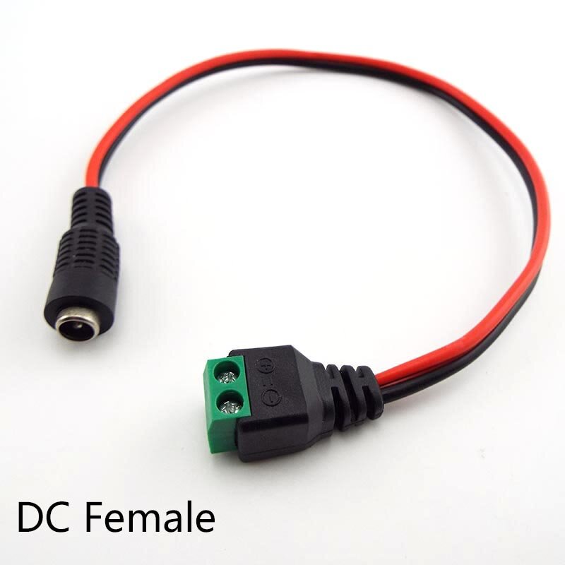 Cable de enchufe macho y hembra de CC de 12V, adaptador de conector de enchufe de CC de 5,5x2,1mm, Cable de extensión para tira de luz LED, cámara CCTV