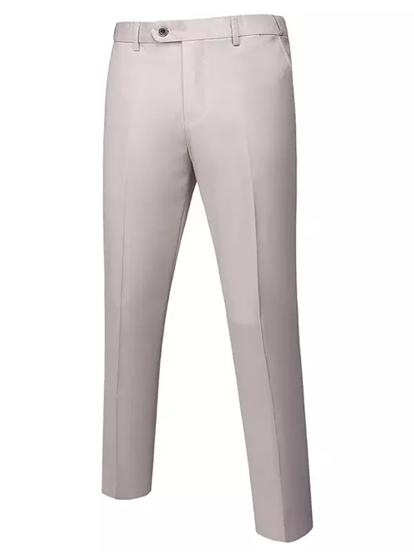 S-6XL setelan Formal pria, pakaian kasual bisnis butik warna polos, celana panjang pernikahan pengantin pria