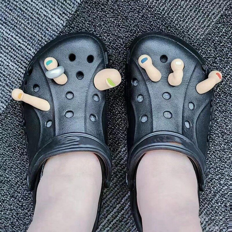 크록스 나막신 버블 슬라이드 샌들용 3D 발가락 부적 세트, 재미있는 신발 부적 장식 세트, 어린이 및 성인용 키트, 7 개