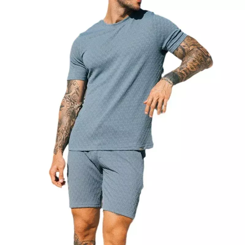 Conjunto deportivo holgado para hombre, camiseta de manga corta, pantalones cortos, conjunto de dos piezas, novedad de verano, 2024