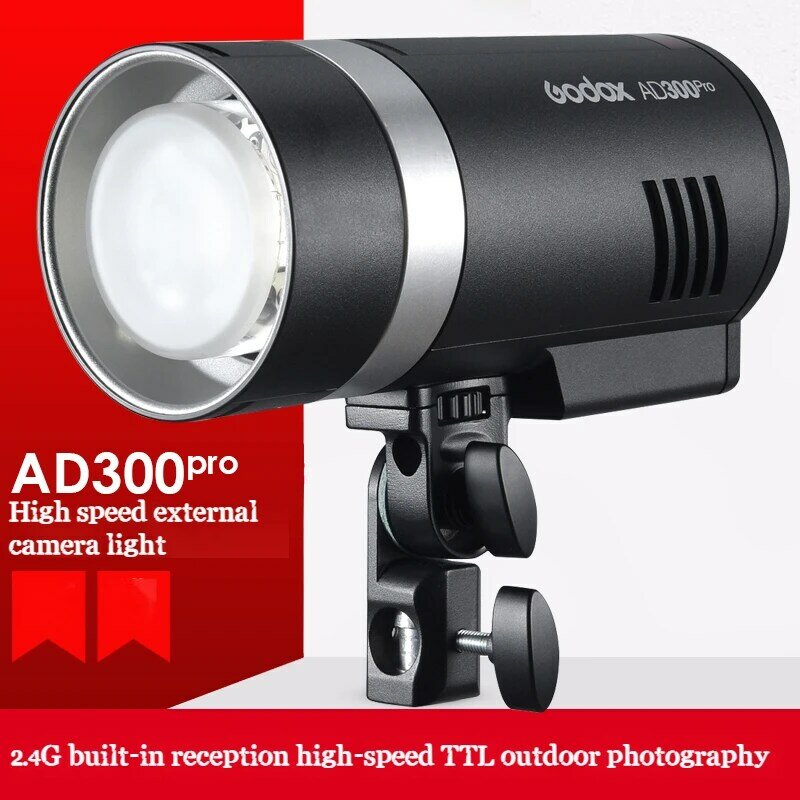 Godox AD300 Pro TTL lampu kilat luar ruangan, lampu kilat luar ruangan 2.4G 300WS 1/8000 HSS dengan baterai 2600mAh untuk Canon Nikon Sony Fuji Olympus Pentax