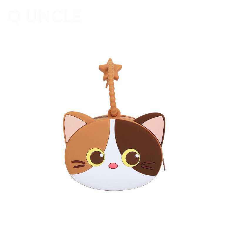 Small Animal Coin Purses Cartoon Cute Cat Zipper Silicone Mini Handbag Pendants Girls Kids Storage Pouch Key Earphone Storage